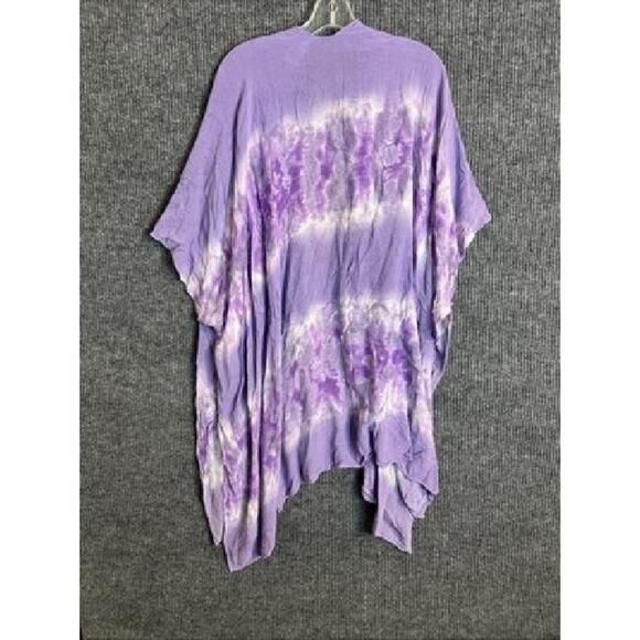 Time And Tru Womens Long Kimono Size L/XL Purple Tie Dye Boho Hippie Festival - Picture 2 of 8